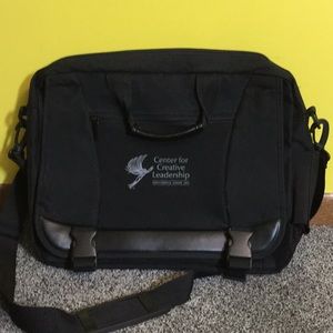 Leeds black canvas briefcase with CCL logo